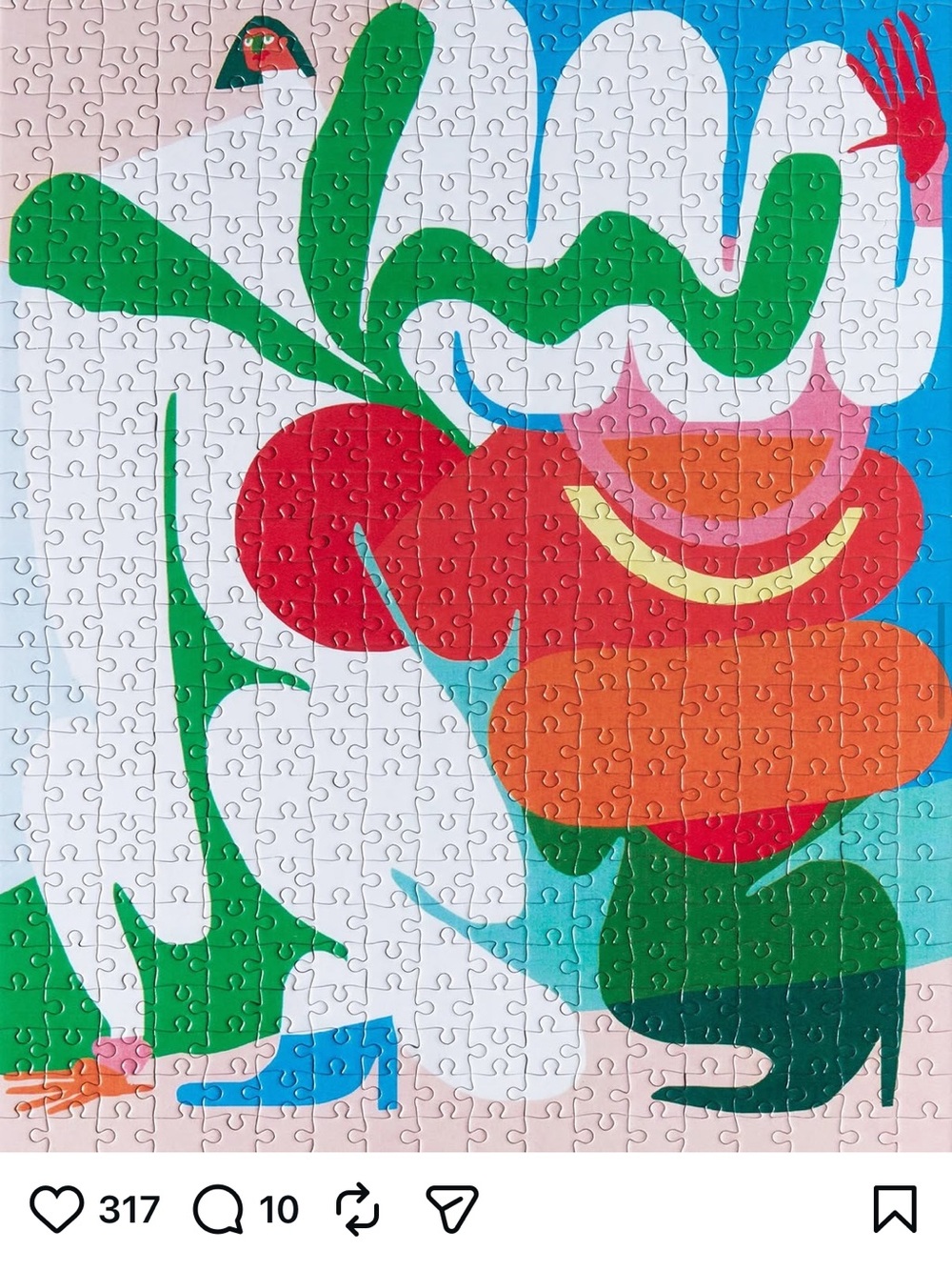 Abstract Floral Jigsaw Puzzle - Multicolor